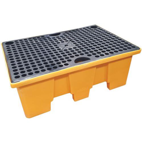 Vasca di raccolta 2 fusti da 240 L con griglia PEHD - EMP,
