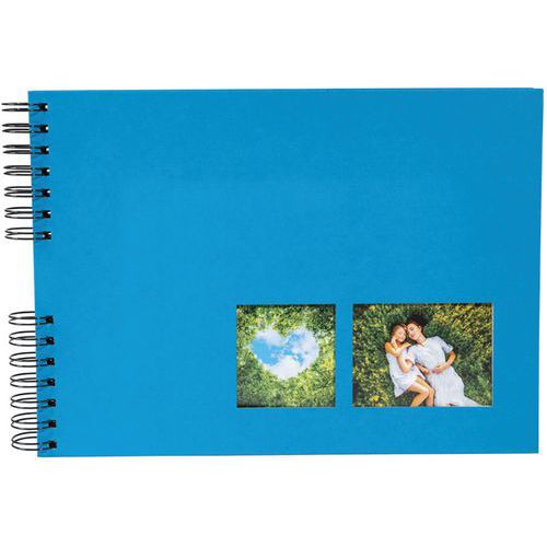 Album foto a spirale 50 pagine nero da 32 x 22 cm Milano blu,