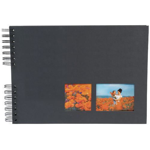 Album foto a spirale 50 pagine nero da 32 x 22 cm Milano nero,