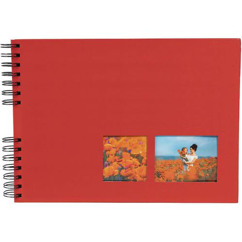 Album foto a spirale 50 pagine nero da 32 x 22 cm Milano rosso,