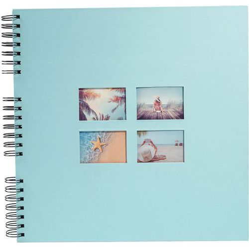 Album foto a spirale da 60 pagine nero 32 x 32 cm Milano verde,