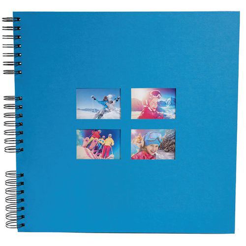 Album foto a spirale da 60 pagine nero 32 x 32 cm Milano blu,