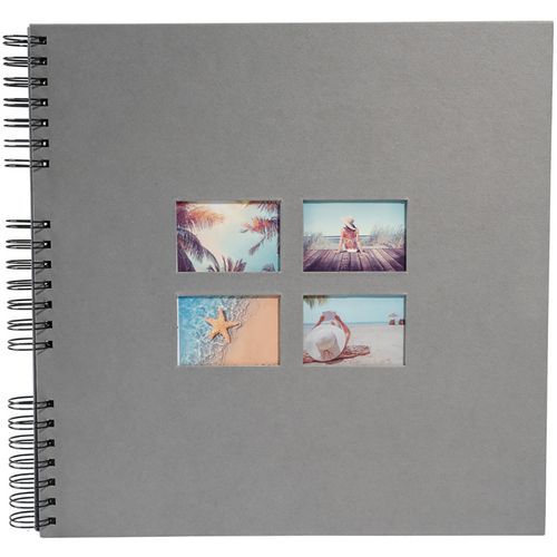 Album foto a spirale da 60 pagine nero 32 x 32 cm Milano grigio,