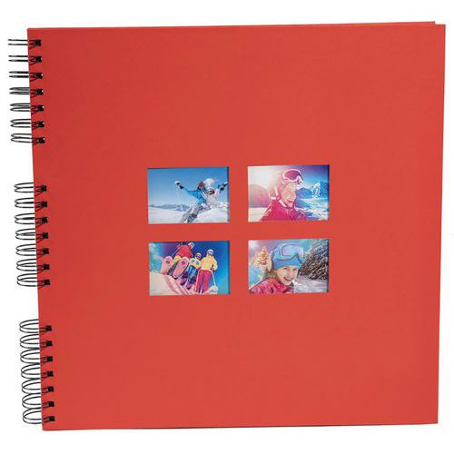 Album foto a spirale da 60 pagine nero 32 x 32 cm Milano rosso,