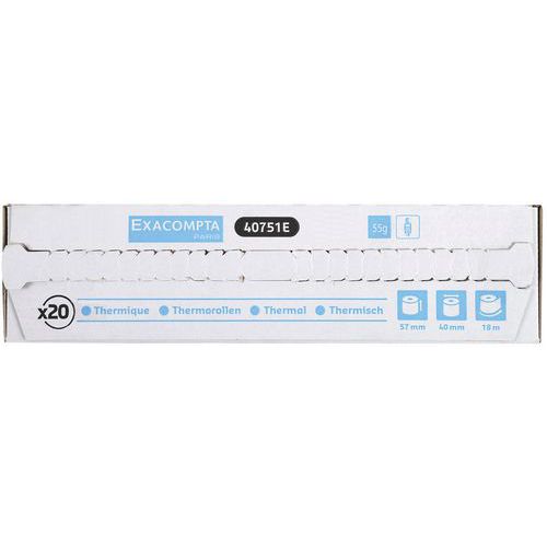 Bobina per scontrini di carta di credito a piega termica 55g/m2,