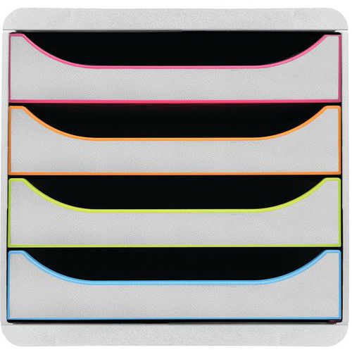 Modulo di archiviazione Big Box 4 cassetti Nero/arlecchino,