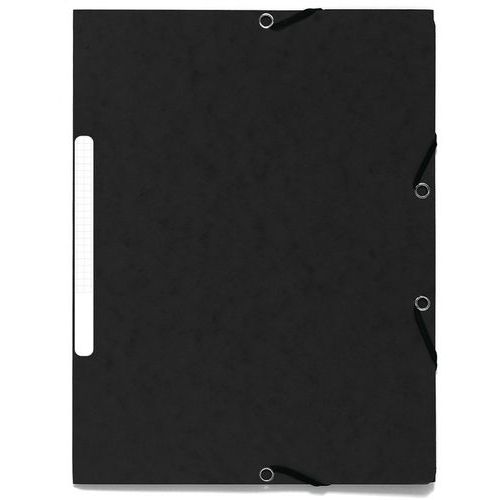 Cartelletta con elastico, riciclata senza lembi - nero,