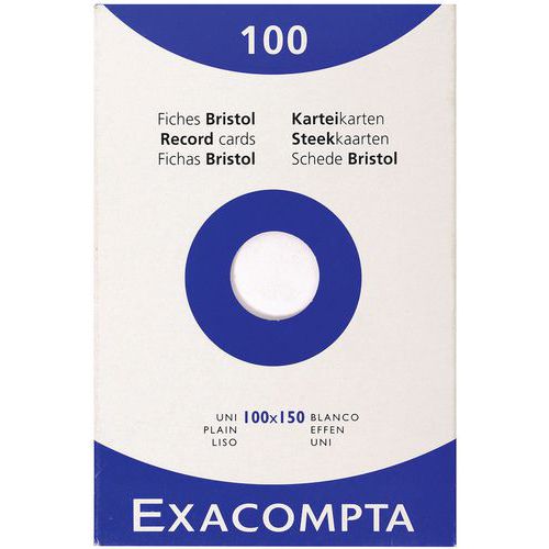 Confezione da 100 schede a tinta unita non perforate, dimensioni 100 x 150 mm,