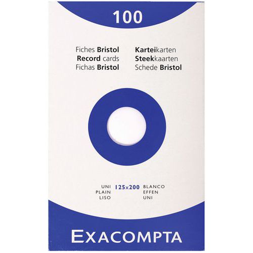 Confezione da 100 schede a tinta unita non perforate, dimensioni 125 x 200 mm,