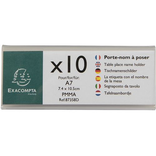 Confezione da 10 targhette portanome A7 pieg.,
