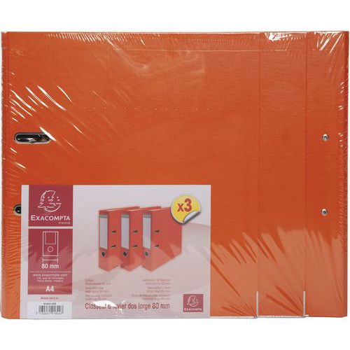 Set di 3 raccoglitori a leva arancione,