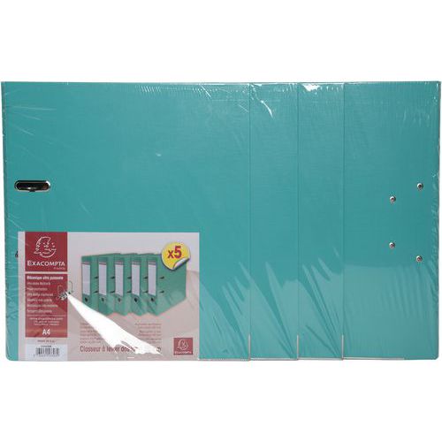 Set di 5 raccoglitori a leva verde chiaro,