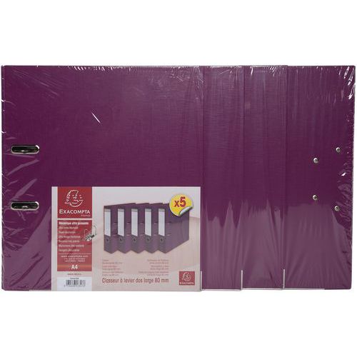 Set di 5 raccoglitori a leva fucsia,