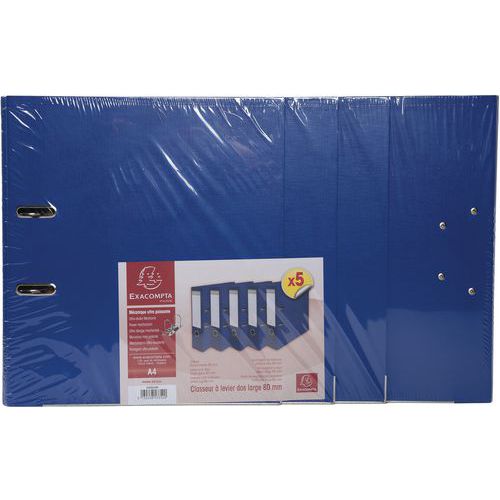 Set di 5 raccoglitori a leva blu scuro,