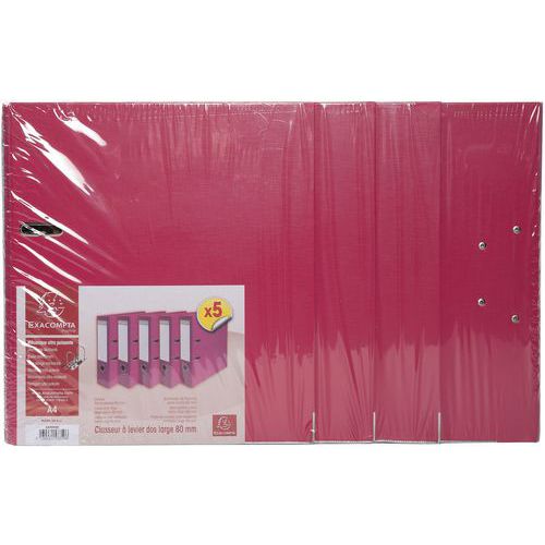 Set di 5 raccoglitori a leva lampone,