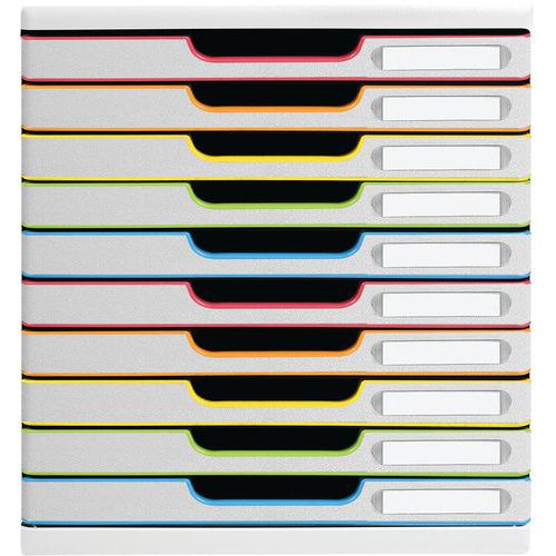 Modulo di archiviazione A4 10 cassetti bianco/arlecchino,