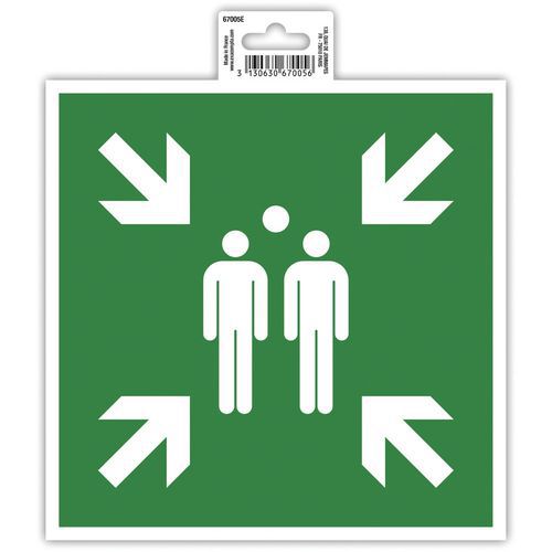 Cartello adesivo verde punto di raccolta 20 cm Verde,