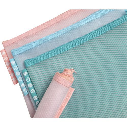 Bustina con cerniera crom. pastello A5,