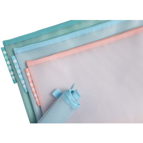 Bustina con cerniera crom. pastello A4,