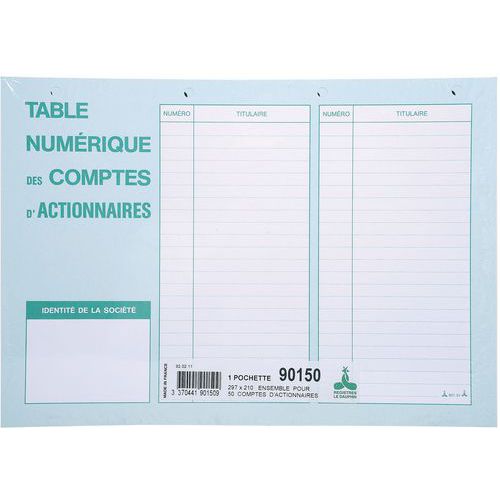 Confezione da 50 fogli schede conto azionisti,