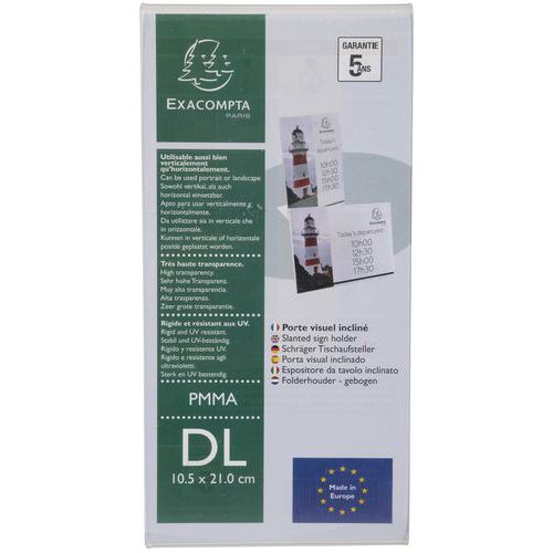 Portadépliant inclinato DL,