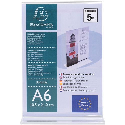 Portadépliant verticale dritto A6,