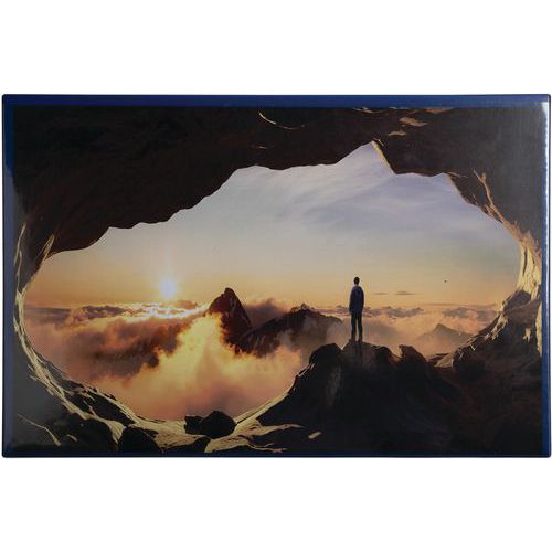 Tappetino rigido in PVC personalizzabile 37,5 x 57,5 cm blu,