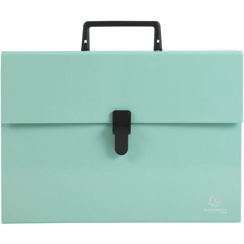 Classificatore formato famiglia con manico e 18 scomparti verde pastello,