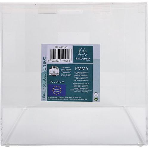 Urna trasparente con coperchio 21 mm,