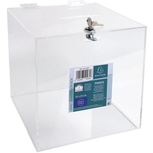 Urna trasparente con coperchio 25 mm,