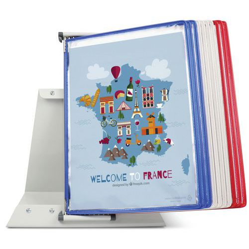 Kit leggio A4 10 buste colori francesi blu, bianco e rosso,