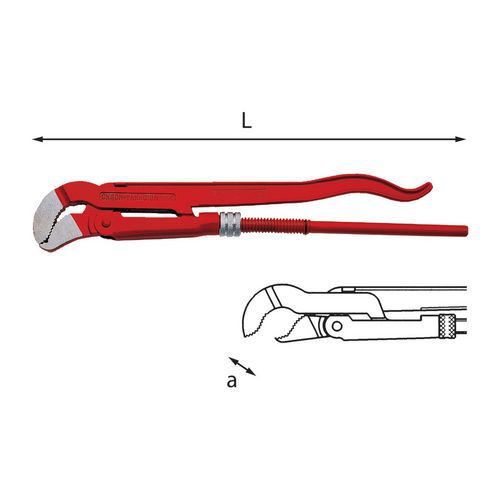 Giratubi modello svedese con ganasce a 45° sottili e sagomate,