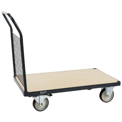 Carrello con sponde a griglia 933x513 mm - 500 kg - Ruote PU,