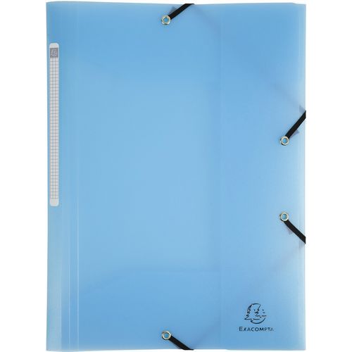 Cartelletta con elastici in polipropilene blu pastello A4,