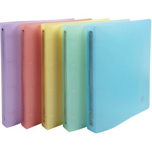Raccoglitore 4 anelli in polipropilene pastello A4 maxi,