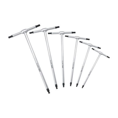 Serie di 6 chiavi a T maschio esagonali con testa sferica,