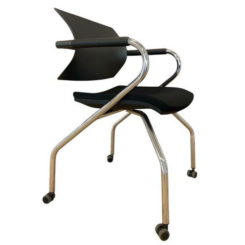 Sedia da ufficio nera ricondizionata - Tessuto e metallo,