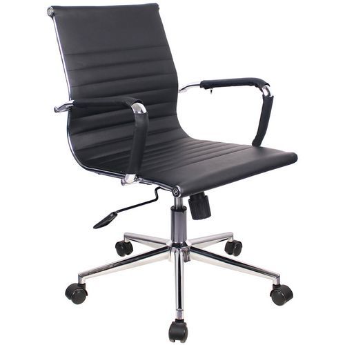 Poltrona direzionale Favora nera - Schienale medio in PU,