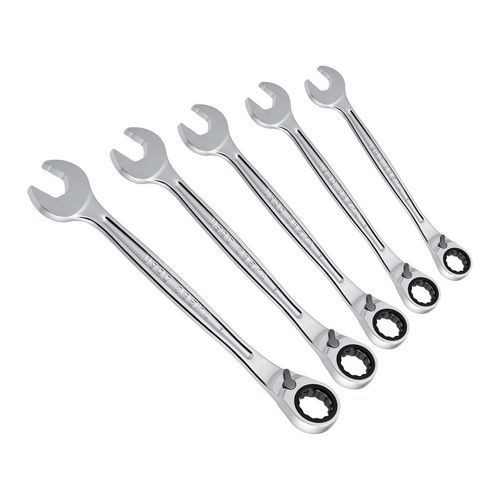 Serie di 5 chiavi combinate a cricchetto con anello di tenuta,