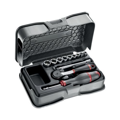 Assortimento in cassetta di ABS con bussole esagonali (12 pz),