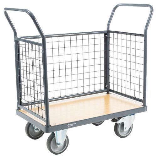 Carrello 3 sponde a griglia 1146x613mm - 500 kg - Ruote TPR,