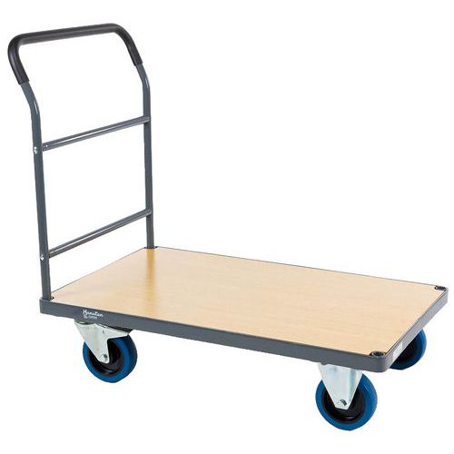 Carrello con sponda fissa 933x513mm-400kg-Ruote in gomma,