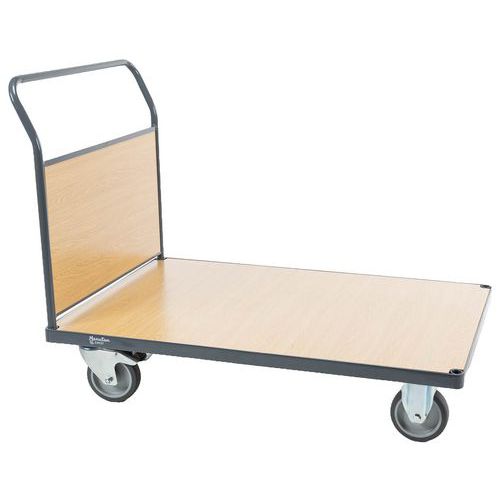 Carrello con sponda in legno 1283x813mm-500kg-Ruote in TPR,