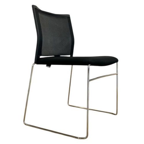 Sedia sale attesa e sale riunioni impilabili ricondiz-Nera,