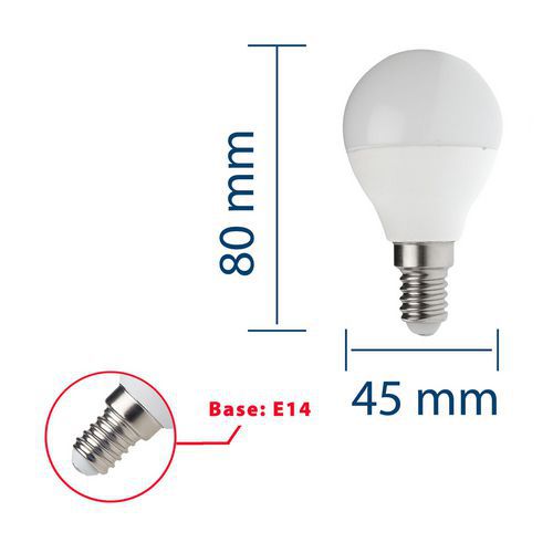 V-TAC LED-Glühbirnen Set, 6 Stück, E14, 5,5W, Warmweiß 2700K – Energiesparend, Langlebig
