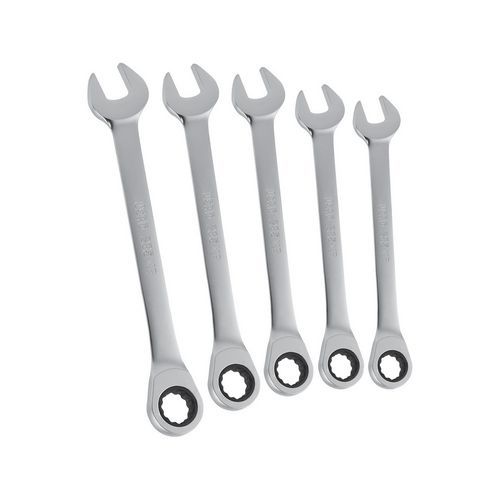 Serie di 5 chiavi combinate a cricchetto piatte,