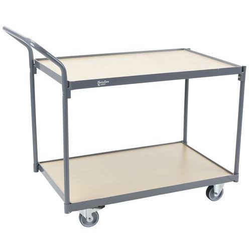 Carrello a 2 ripiani in legno 1200x800mm-Portata 250kg,
