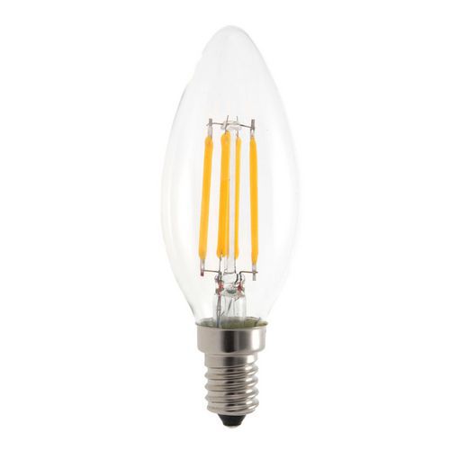 Lampadina filam led a candela C35 4W/470lm attacco E14 2700K,