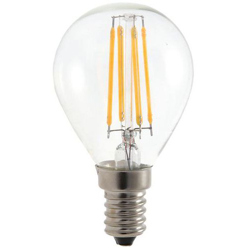 Lampadina a filamento led minisferica P45 4W/470lm E14 2700K,