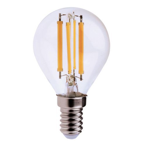 Lampadina a filamento led minisferica P45 6W/806lm E14 4000K,
